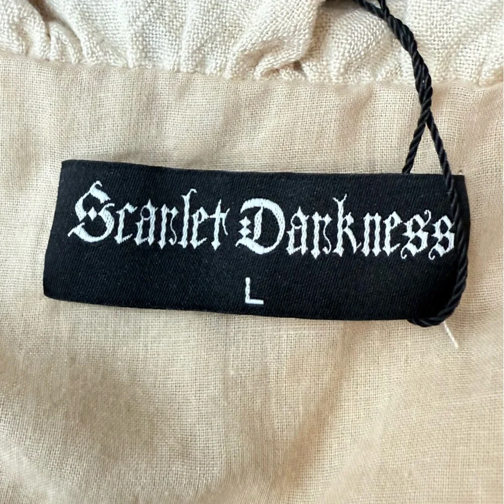 NWT Scarlet Darkness Shirred Waist Peasant Blouse